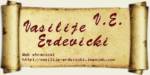 Vasilije Erdevički vizit kartica
